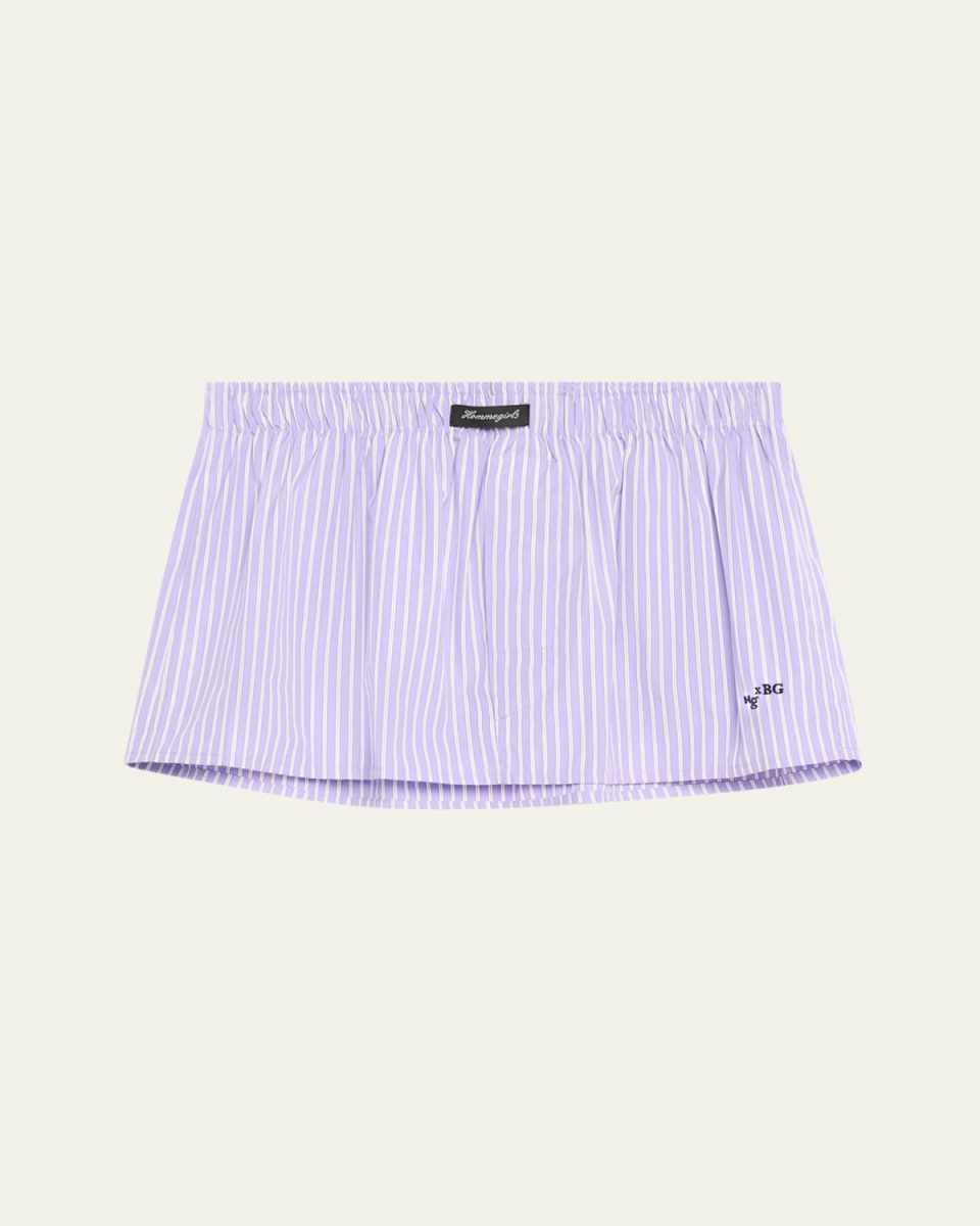 Striped Mini Boxer Skirt / Bandeau Top
